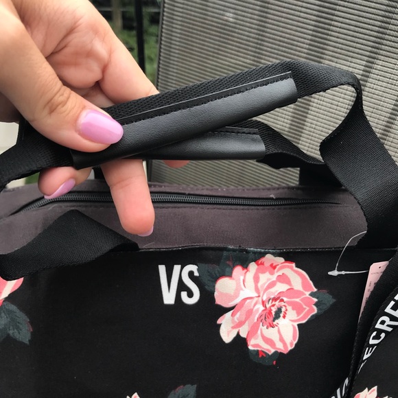Victoria Secret Canvas Floral Bag with Strap - Picture 3 of 7
